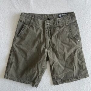 Kuhl Shorts Mens 30 Green Vintage Patina Dye Cotton Blend Hiking Outdoor